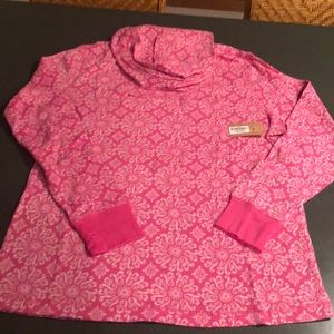 Title Nine Pink Paisley Henley, Size L, NWT.